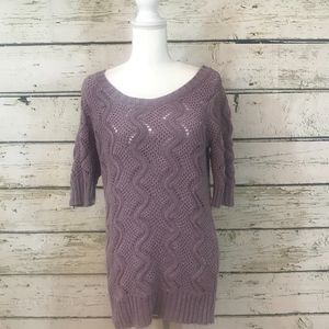 Elle Sparkly Cable Knit Lilac Sweater